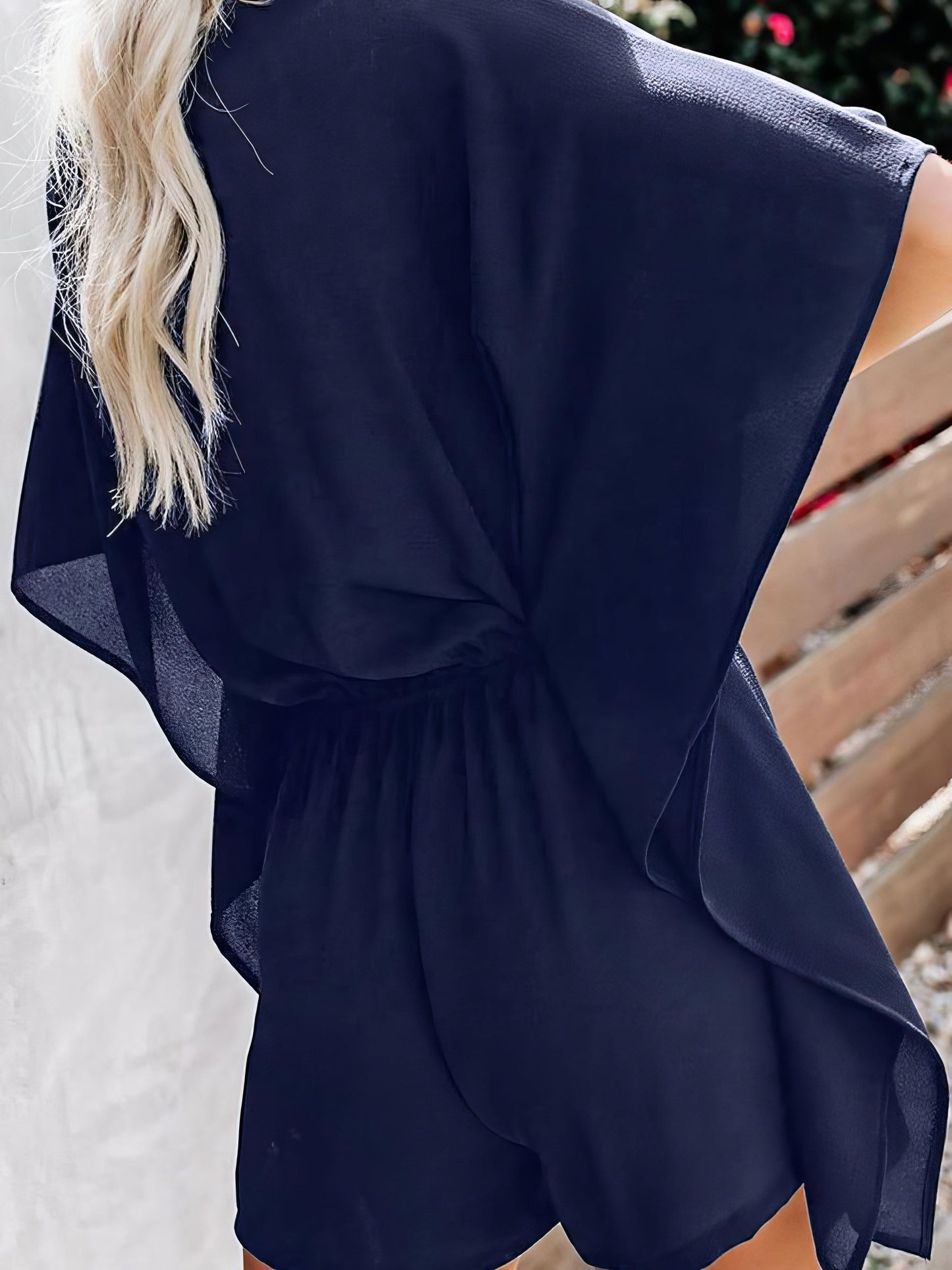 V Neck High Waist Wide Loose Casual Jumpsuit