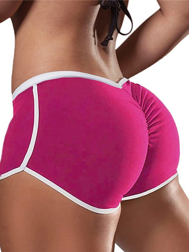 Women's Running Shorts Workout Shorts Scrunch Butt Ruched Butt Lifting High Waist Shorts Athletic Athleisure Tummy Control Butt Lift Breathable Yoga Fitness Gym Workout Sportswear Activewear Black - LuckyFash™