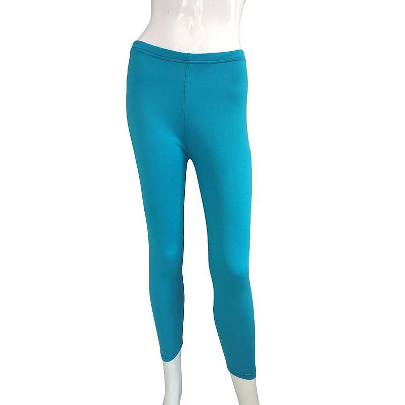 Women's Tights Normal Polyester Plain Lake blue Sapphire Fashion Mid Waist Full Length Casual Weekend