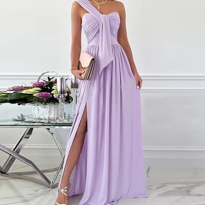 Women‘s Formal Party Dress Wedding Guest Dress Long Dress Maxi Dress Light Pink Black Red Sleeveless Pure Color Ruched Spring Summer Halter 2023 S M L XL XXL