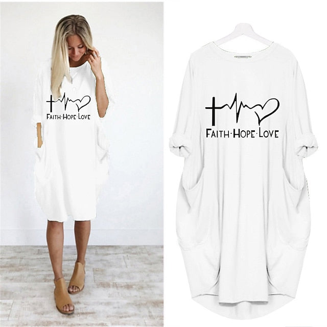 Women's T Shirt Dress Tee Dress Midi Dress Black White Champagne Half Sleeve Letter Ruched Summer Spring Crew Neck Casual 2023 S M L XL XXL 3XL 4XL 5XL