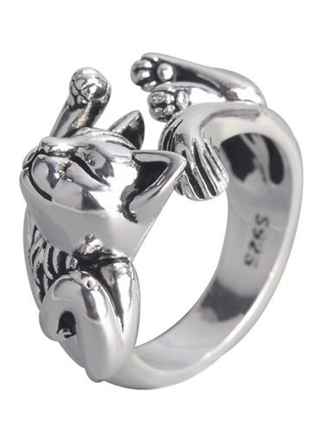 1PC Adjustable Ring For Men's Women's Street Date Alloy Classic Cat - LuckyFash™