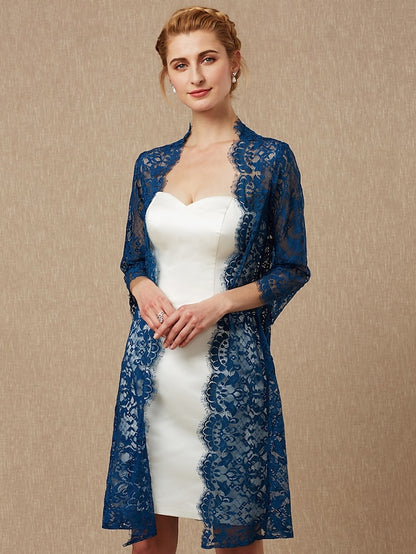 3/4 Length Sleeve Coats / Jackets Lace Wedding / Party / Evening Women's Wrap With Lace - LuckyFash™