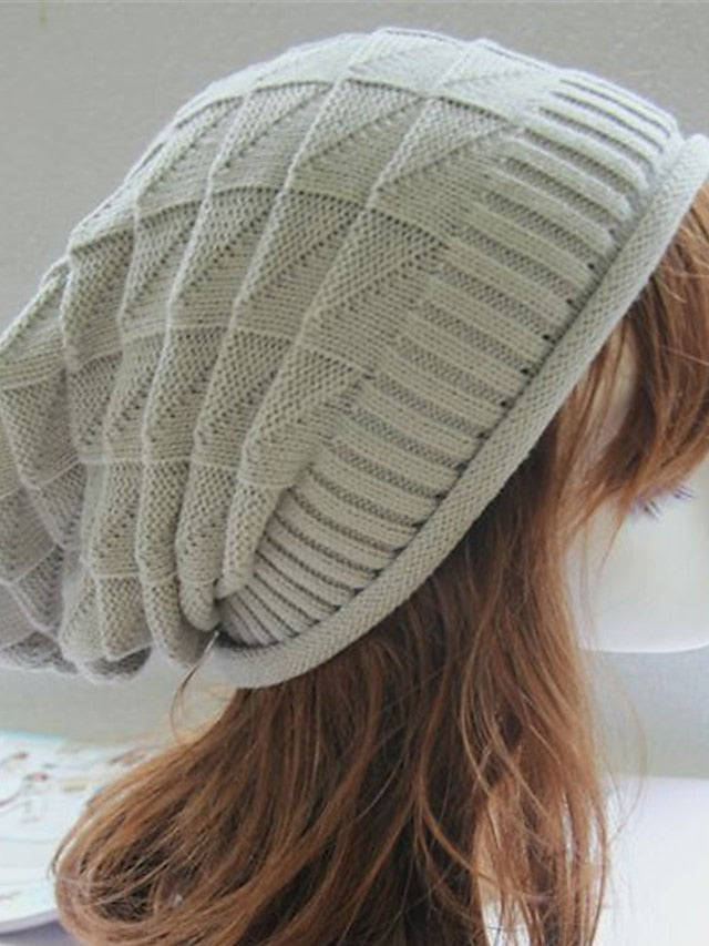 Women's Hat Beanie / Slouchy Black Purple Wine Outdoor Home Street Knitted Pure Color Portable Windproof Comfort - LuckyFash™