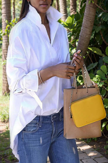 women s blouses loose solid belted long sleeve blouse 109165