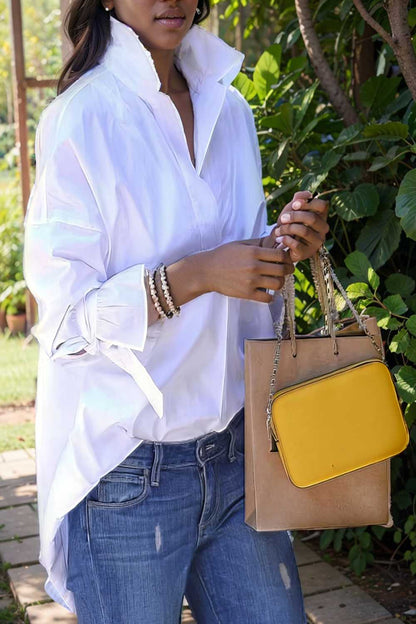 women s blouses loose solid belted long sleeve blouse 109155