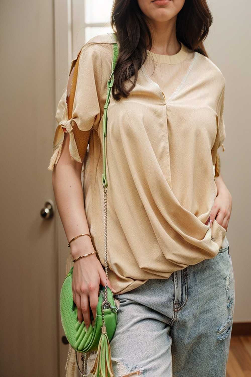 women s blouses loose solid belted long sleeve blouse 149916