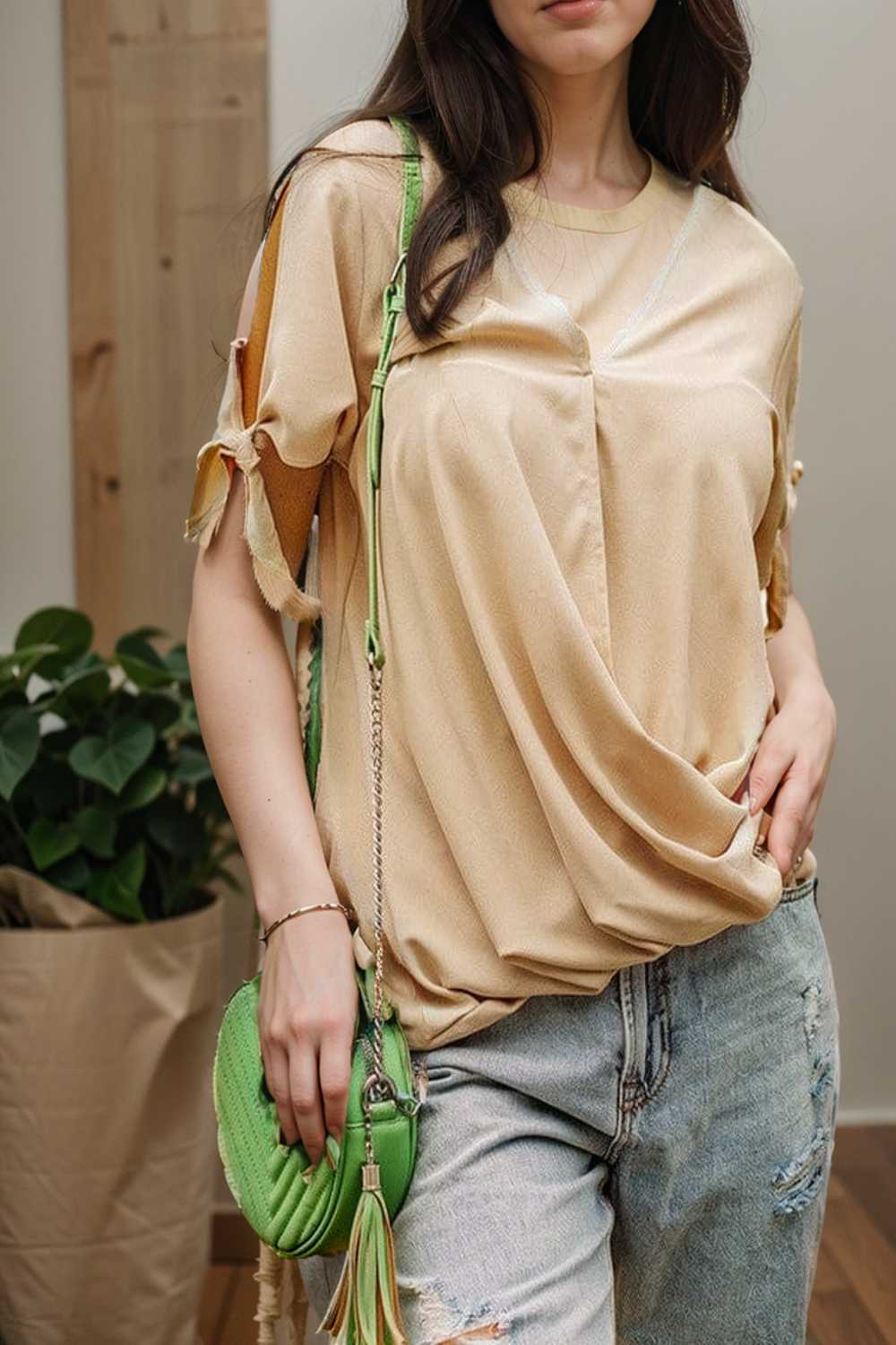 women s blouses loose solid belted long sleeve blouse 149910