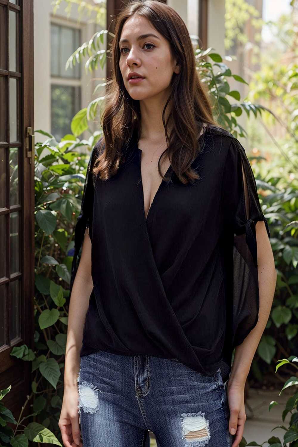 women s blouses loose solid belted long sleeve blouse 108652