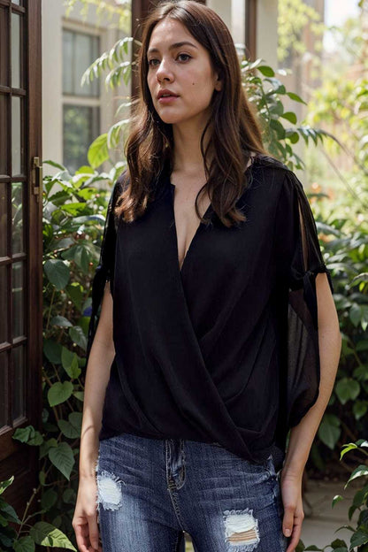 women s blouses loose solid belted long sleeve blouse 108652