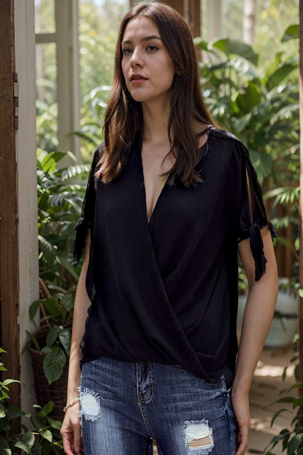 women s blouses loose solid belted long sleeve blouse 108651