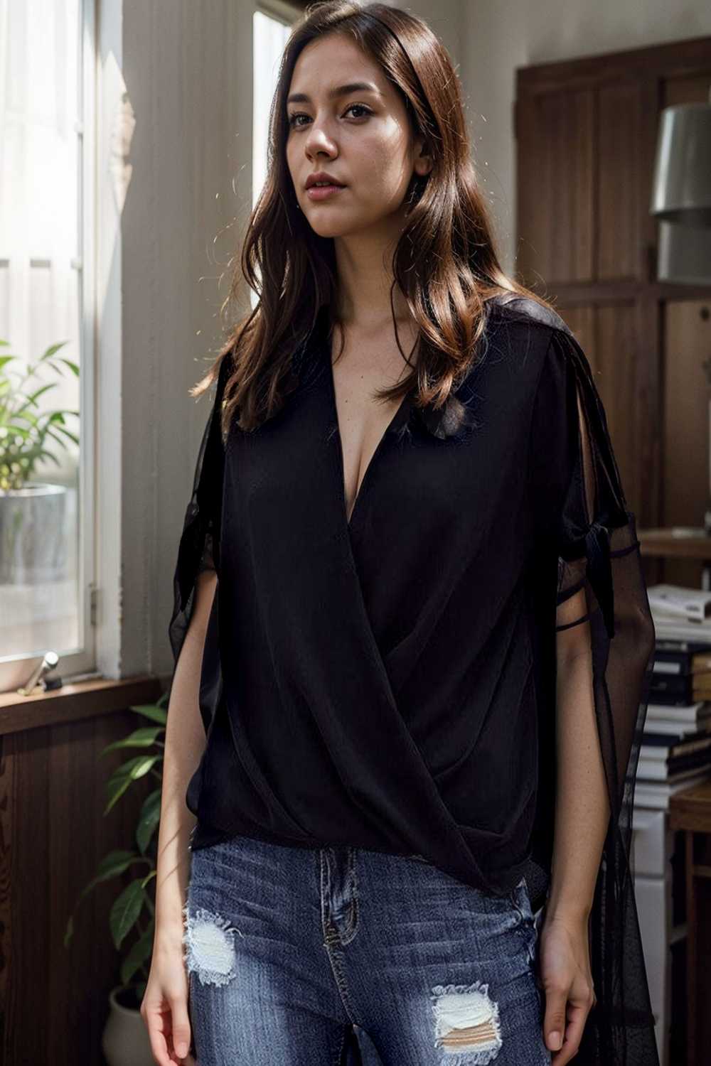 women s blouses loose solid belted long sleeve blouse 108649