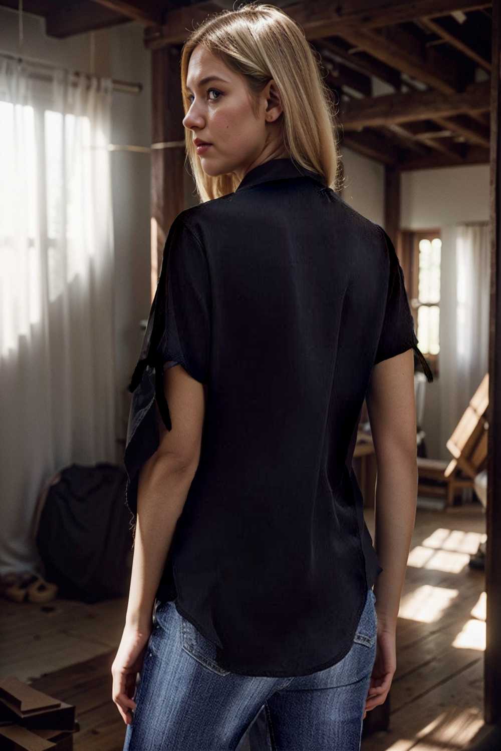 women s blouses loose solid belted long sleeve blouse 108645