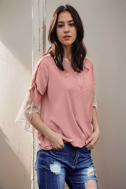 women s blouses loose solid belted long sleeve blouse 108636