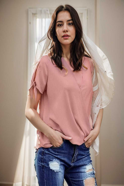 women s blouses loose solid belted long sleeve blouse 111379