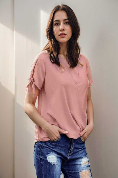 women s blouses loose solid belted long sleeve blouse 111376