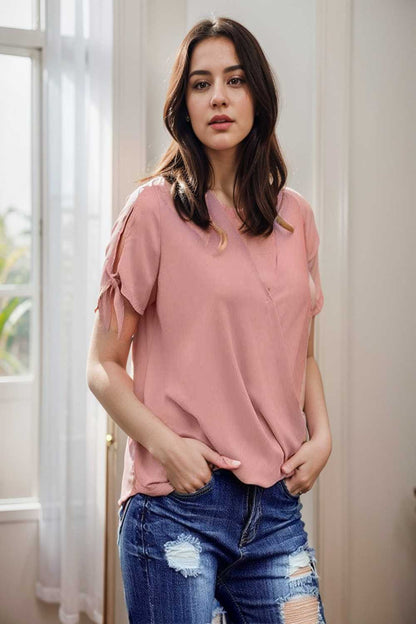 women s blouses loose solid belted long sleeve blouse 111370