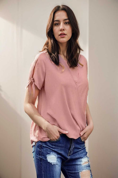 women s blouses loose solid belted long sleeve blouse 111369
