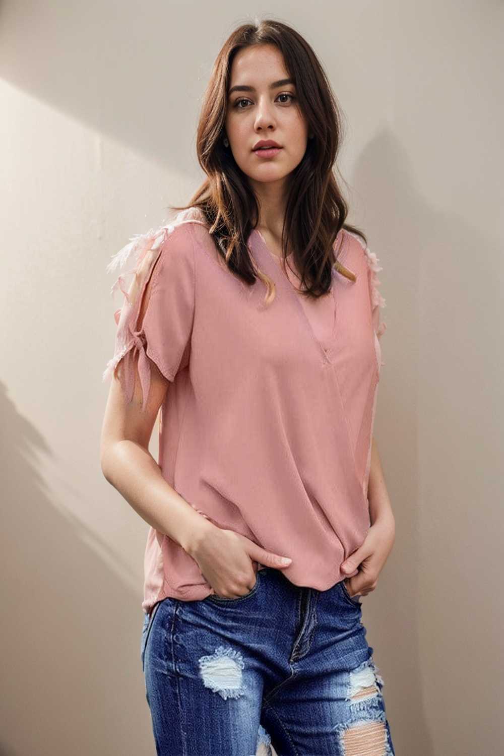 women s blouses loose solid belted long sleeve blouse 137076