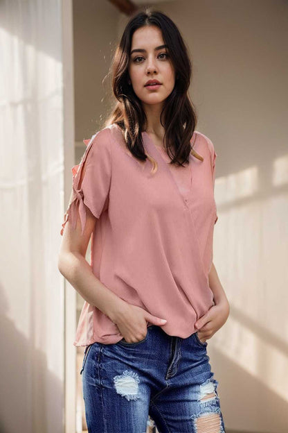 women s blouses loose solid belted long sleeve blouse 111368