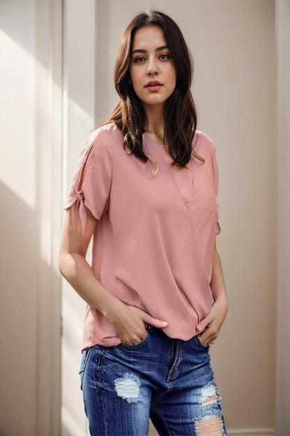 women s blouses loose solid belted long sleeve blouse 111366