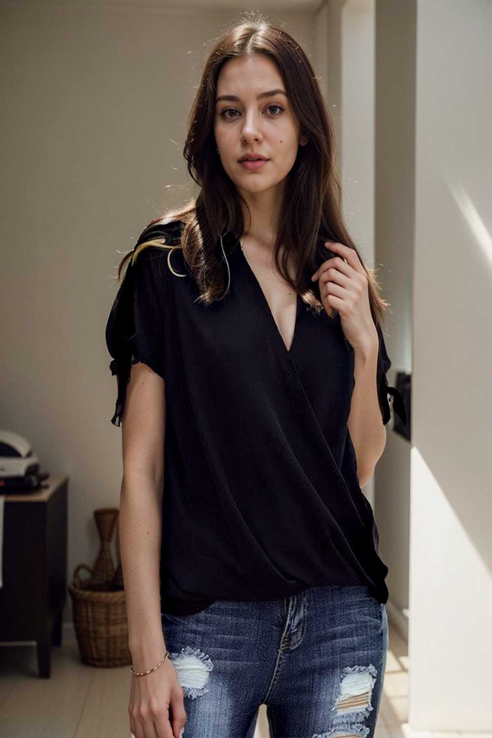women s blouses loose solid belted long sleeve blouse 108629