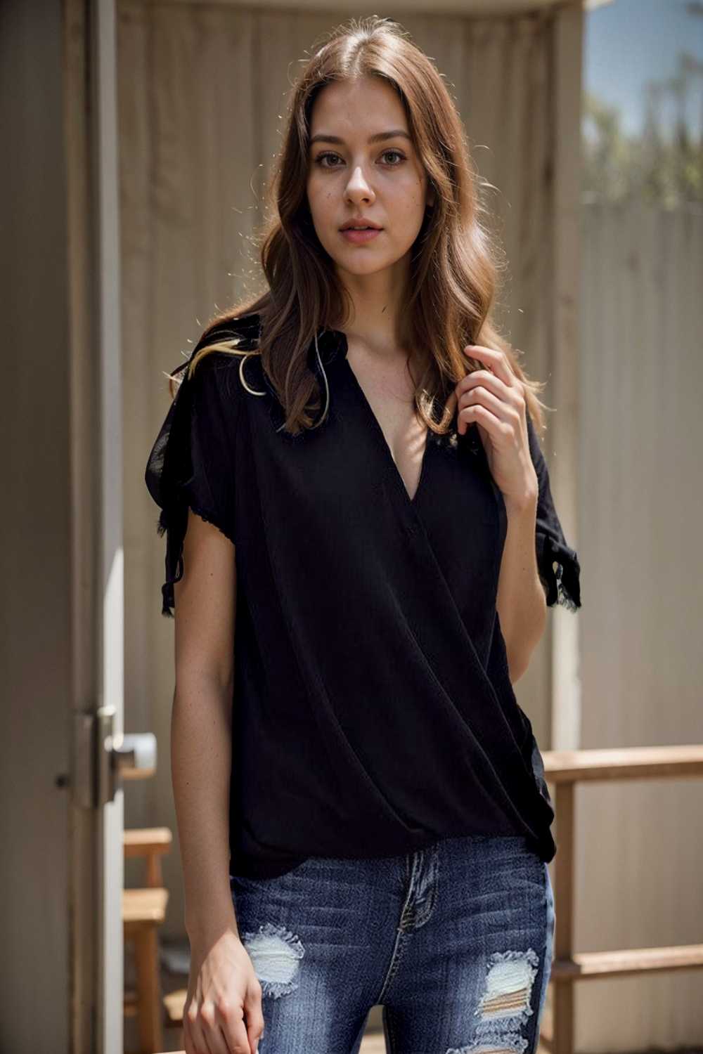 women s blouses loose solid belted long sleeve blouse 108626