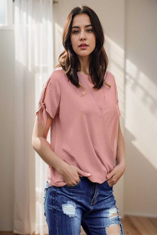 women s blouses loose solid belted long sleeve blouse 149317
