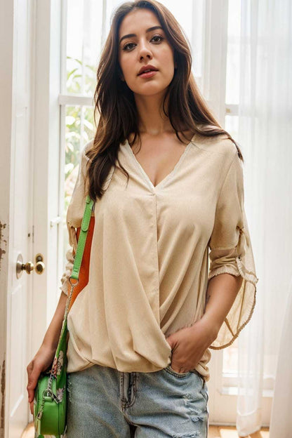 women s blouses loose solid belted long sleeve blouse 111324