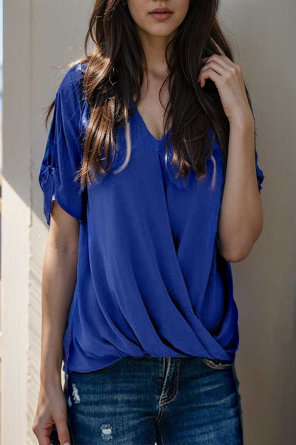 women s blouses loose solid belted long sleeve blouse 110762