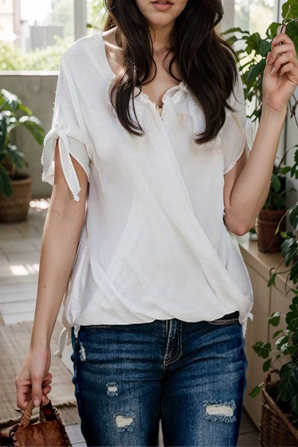 women s blouses loose solid belted long sleeve blouse 109286