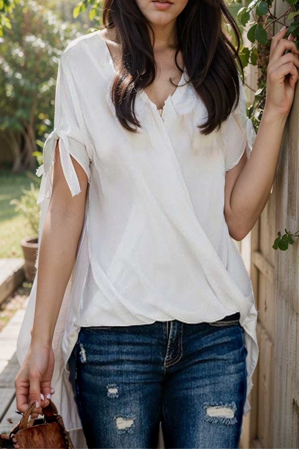 women s blouses loose solid belted long sleeve blouse 109284