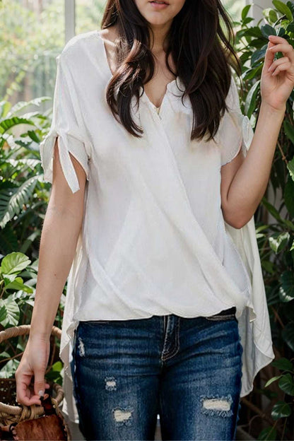women s blouses loose solid belted long sleeve blouse 109283