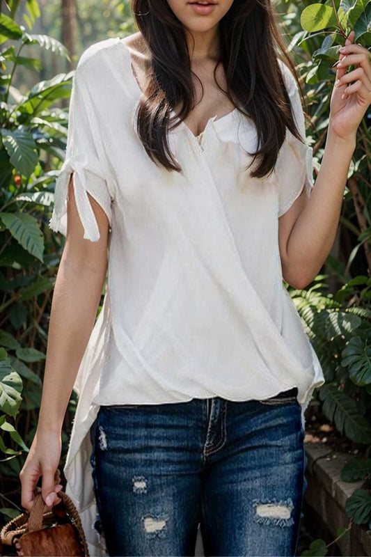 women s blouses loose solid belted long sleeve blouse 111042