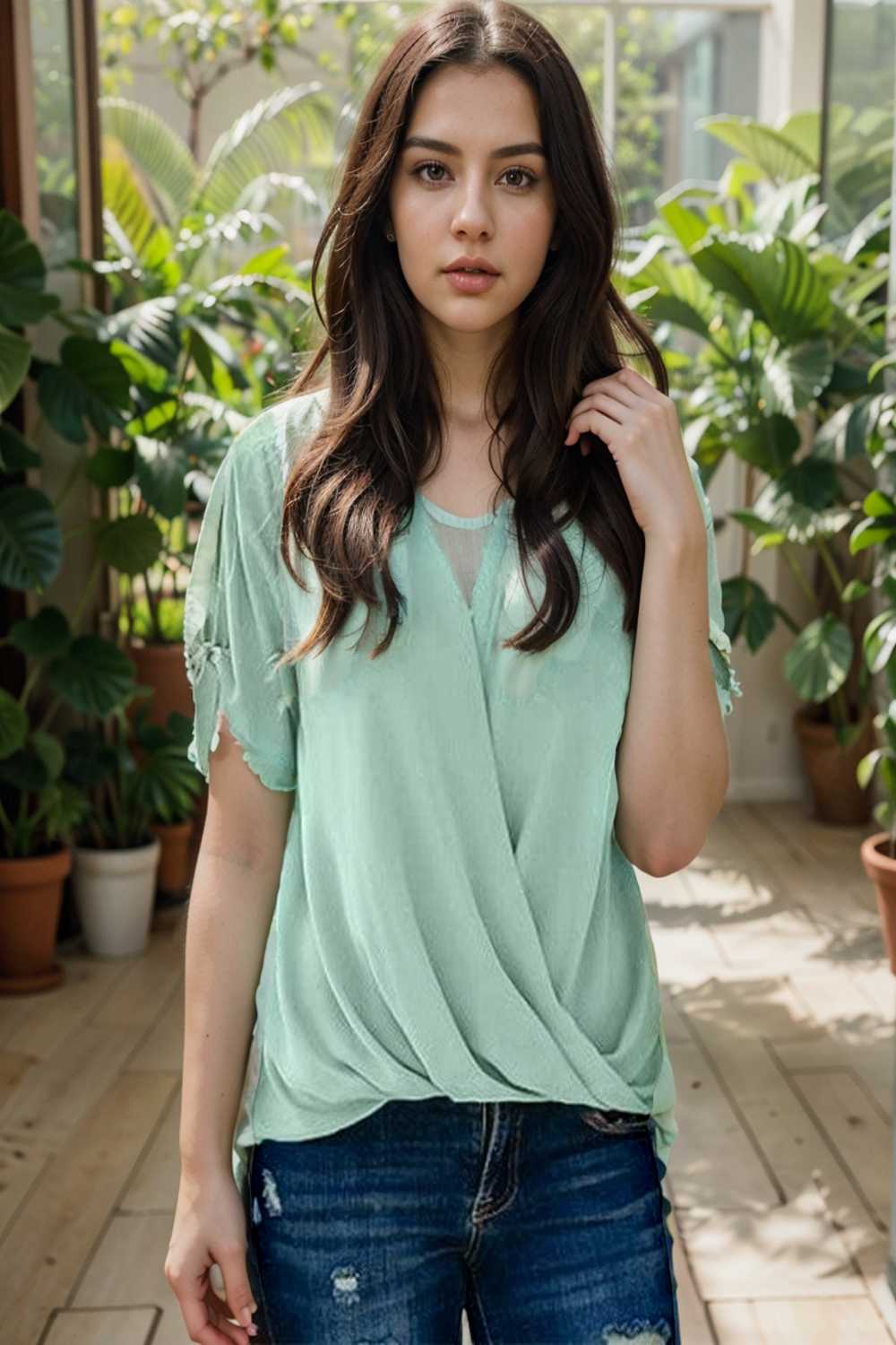 women s blouses loose solid belted long sleeve blouse 107807