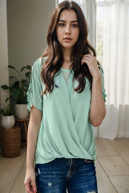 women s blouses loose solid belted long sleeve blouse 107806