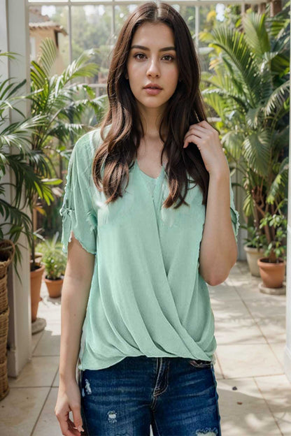 women s blouses loose solid belted long sleeve blouse 107805