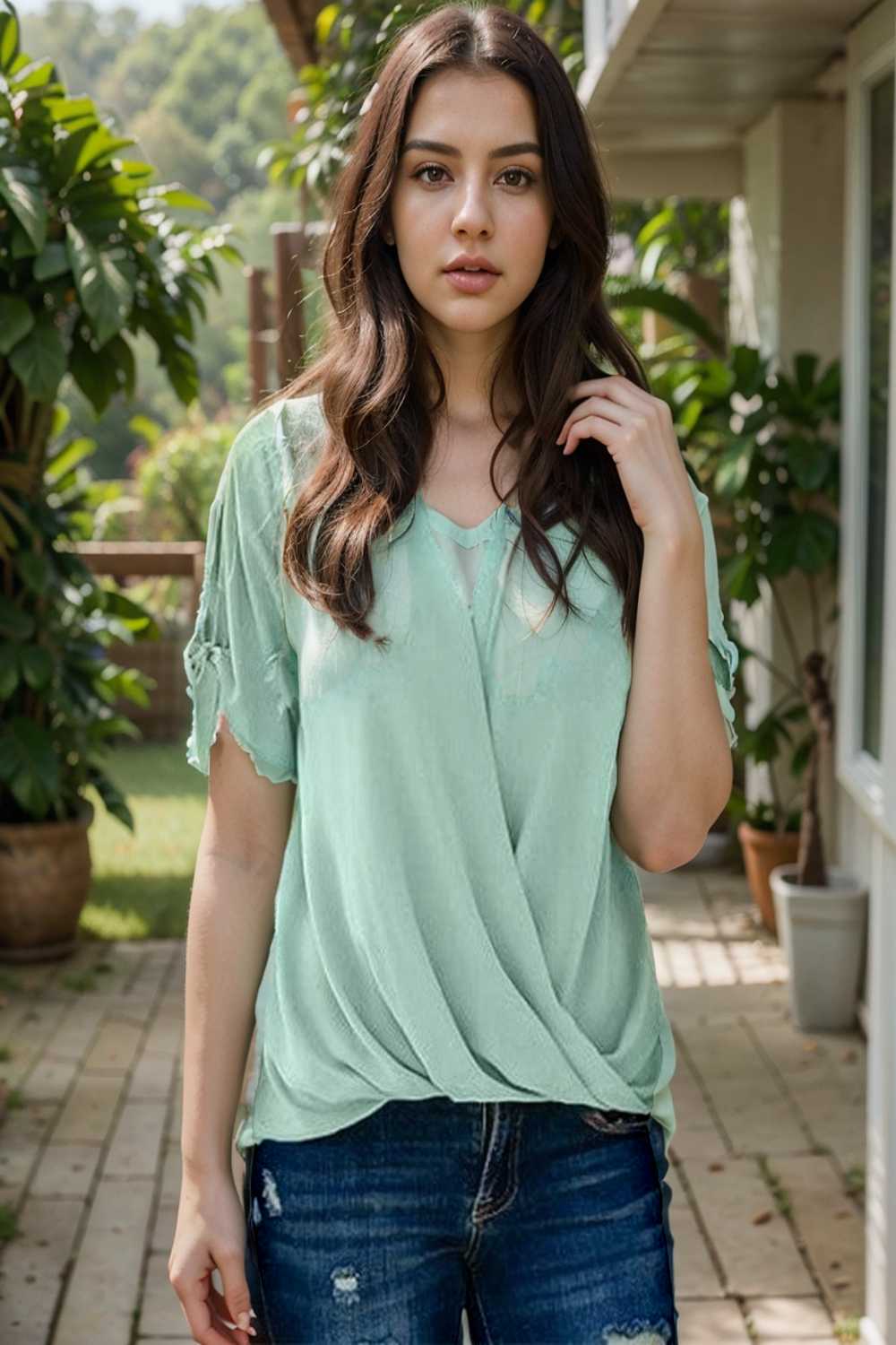 women s blouses loose solid belted long sleeve blouse 107801