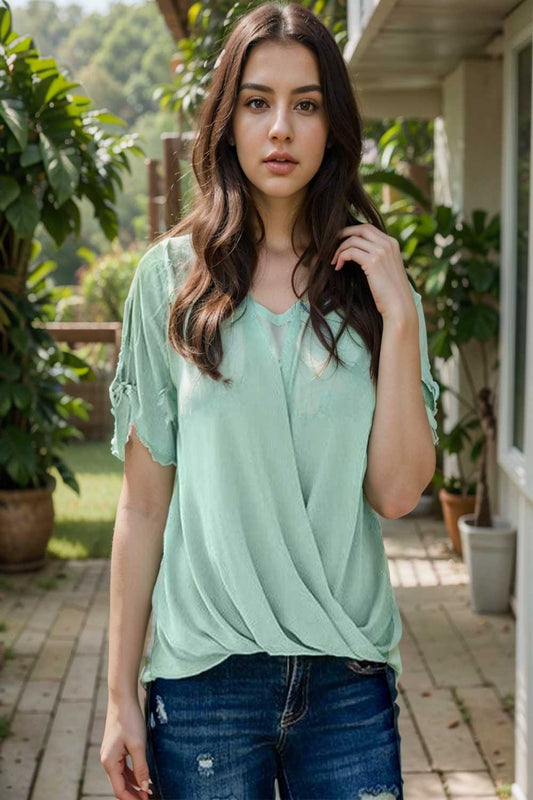 women s blouses loose solid belted long sleeve blouse 107801