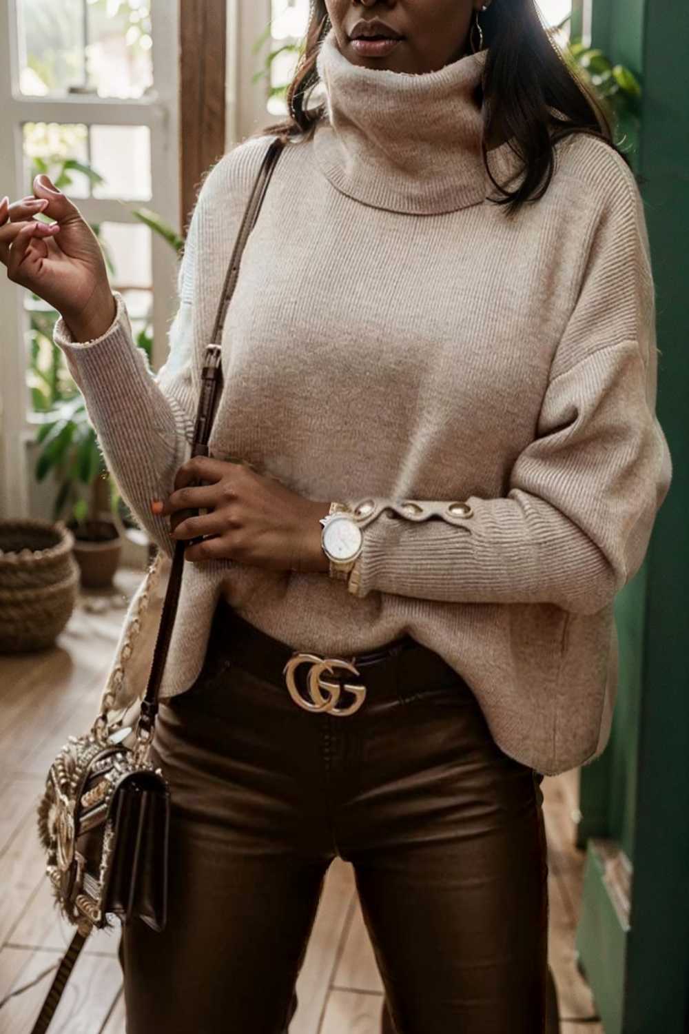 women s sweaters solid high collar button long sleeve sweater 107760