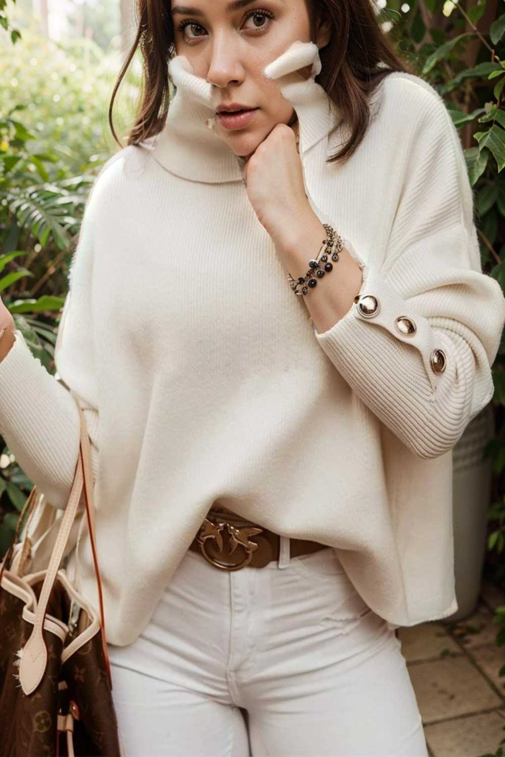 women s sweaters solid high collar button long sleeve sweater 107716