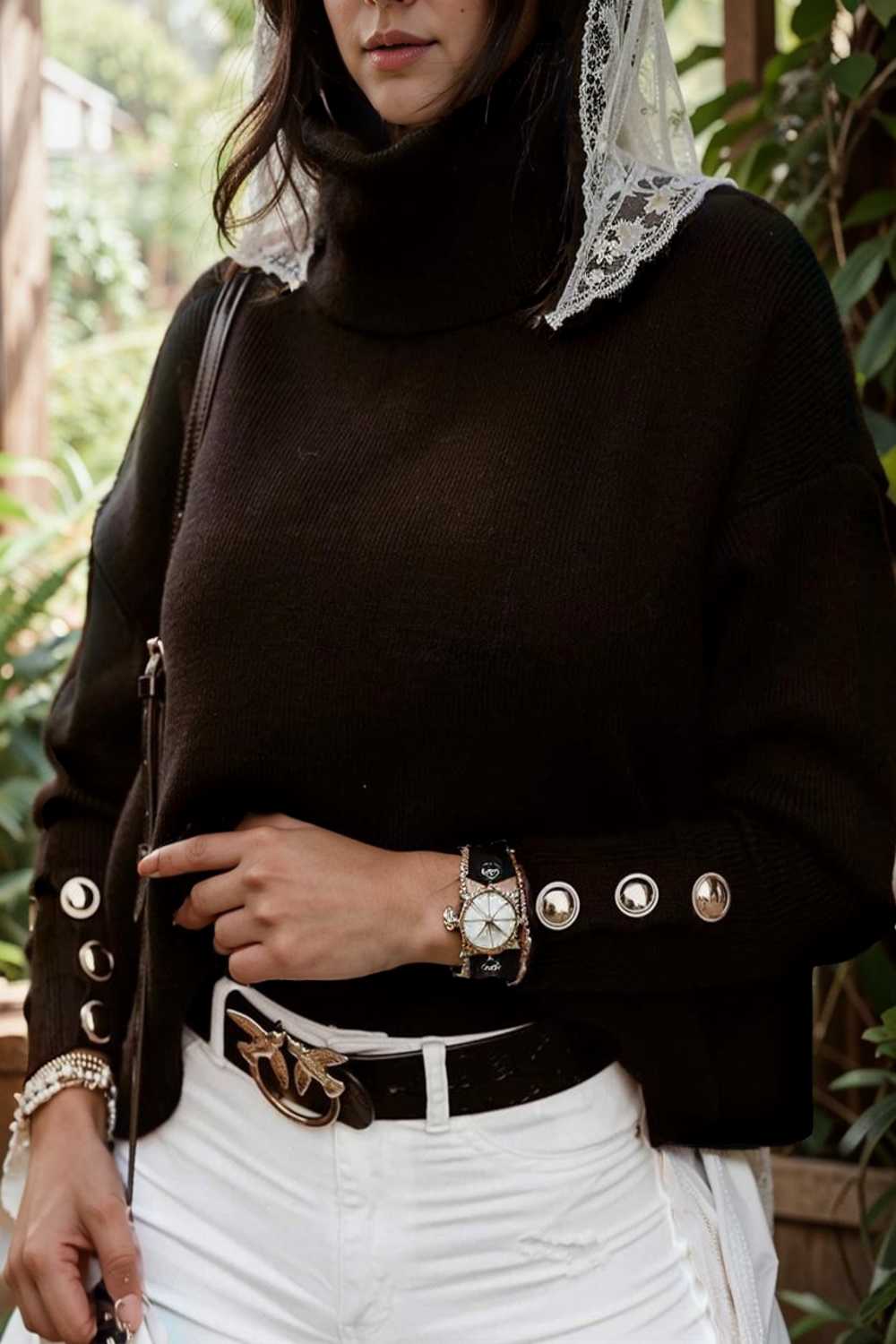 women s sweaters solid high collar button long sleeve sweater 109217