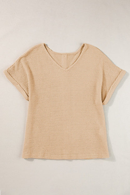 Women's V Neck Dolman Sweater, Short Sleeve Tunic Pullover Top, Lightweight Knit Sweater Blouse