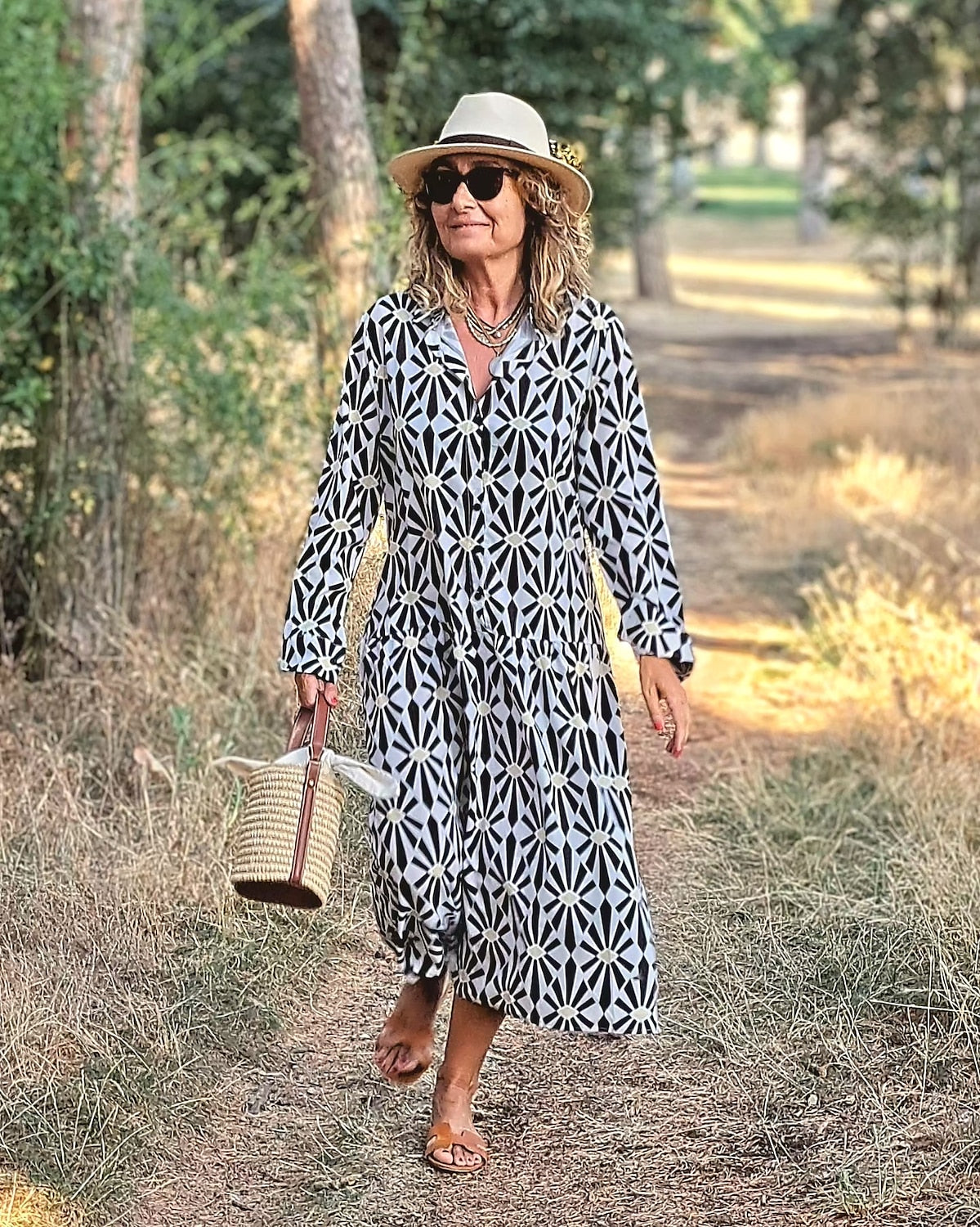 Women's Shirt Dress Casual Dress Ruffle Print Shirt Collar Maxi long Dress Daily Vacation Long Sleeve Summer Spring