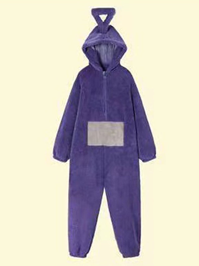 Adults' Kigurumi Pajamas Nightwear Alien Teletubbies Character Onesie Pajamas Flannel Cosplay For Men and Women Christmas Animal Sleepwear Cartoon Festival / Holiday Costumes - LuckyFash™