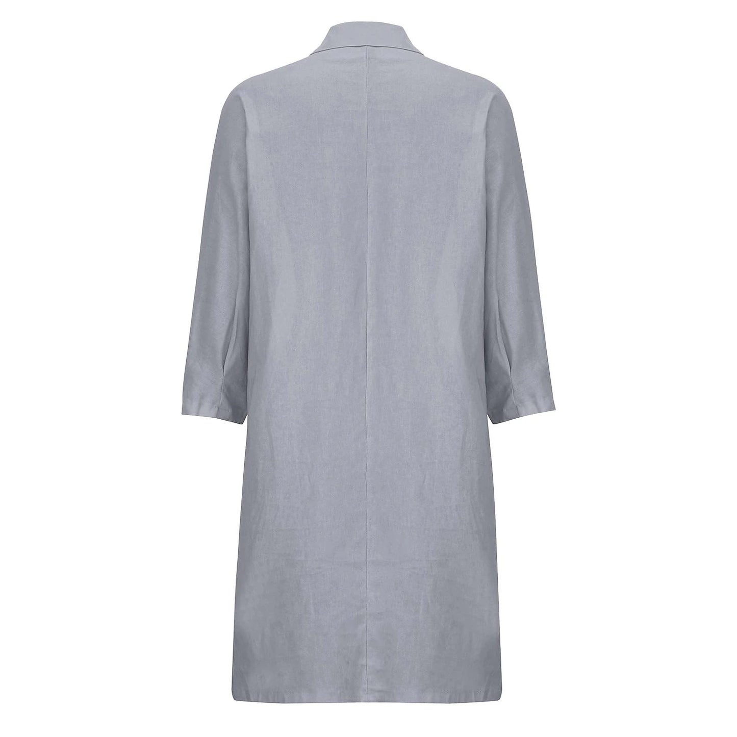 Women's Shirt Dress Casual Dress Cotton Summer Dress Midi Dress Linen Pocket Basic Home Daily Shirt Collar Long Sleeve Summer Spring Fall Black White Pure Color