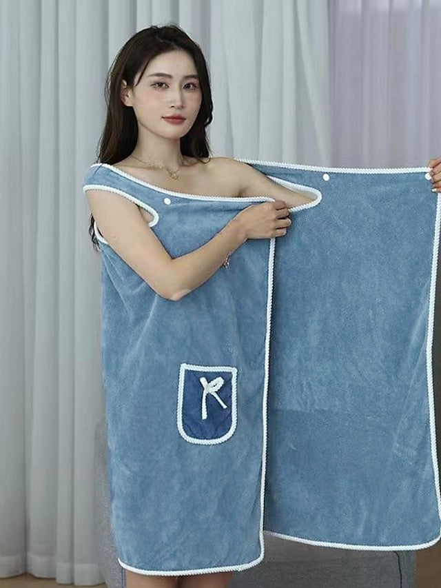 MicroFiber Wearable Bath Towel Dress Super Absorbent Home Wear Bath Skirt Bath Towel Ladies Water-Absorbent Soft Thick Wrapped Bathrobe Quick-dry - LuckyFash™