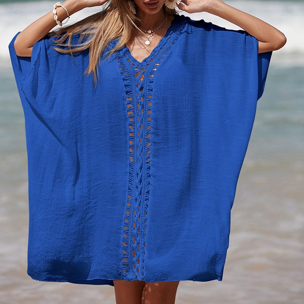 Women's Summer Dress Cover Up Cut Out Beach Wear Holiday Sleeveless Black White Blue Color