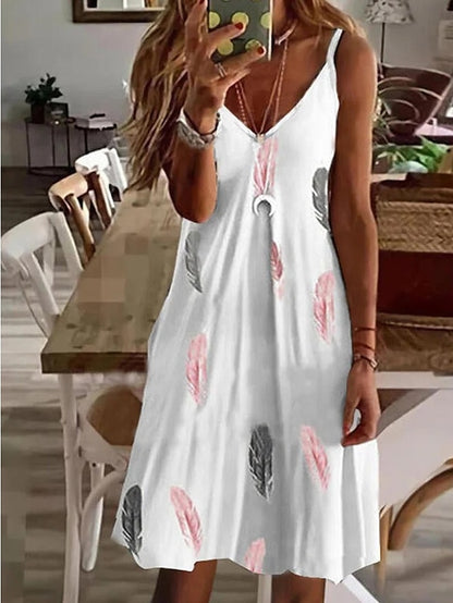 Womenâ€˜s Strap Dress Mini Dress pineapple Flowers feather Love Sleeveless Flower Fruit Spring Summer V Neck Fruit Casual Holiday 2023 S M L XL XXL XXXL 4XL 5XL - LuckyFash™