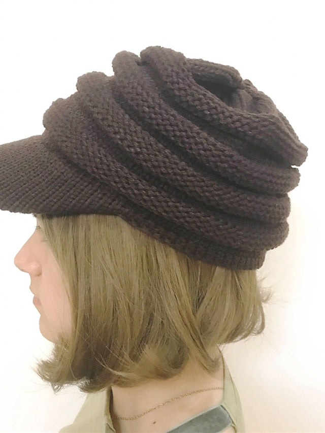 Women's Hat Beanie / Slouchy Black Beige Coffee Outdoor Home Street Knitted Pure Color Portable Windproof Comfort - LuckyFash™